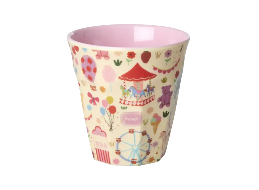 Melamine beker - Roze, fun fair print