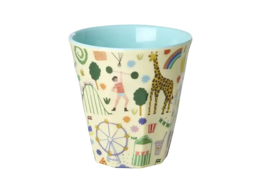 Melamine beker - Mint, fun fair print