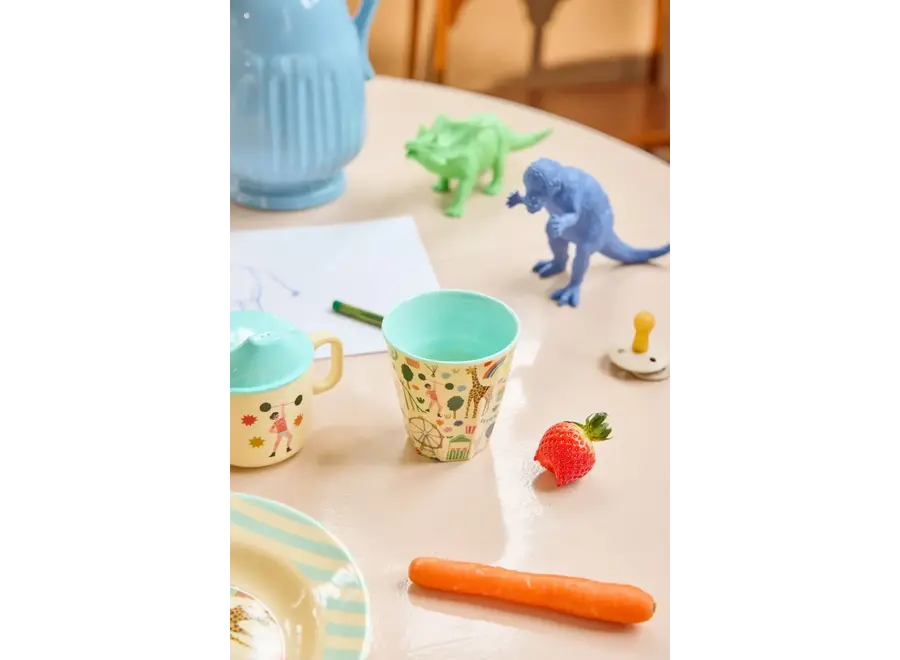 Melamine beker - Mint, fun fair print