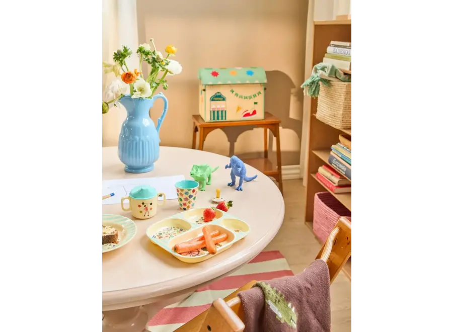 Kids 4 room plate - Mint , fun fair print