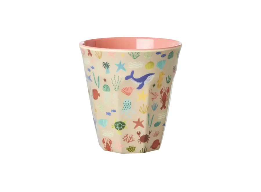 Melamine beker - Coral, ocean print