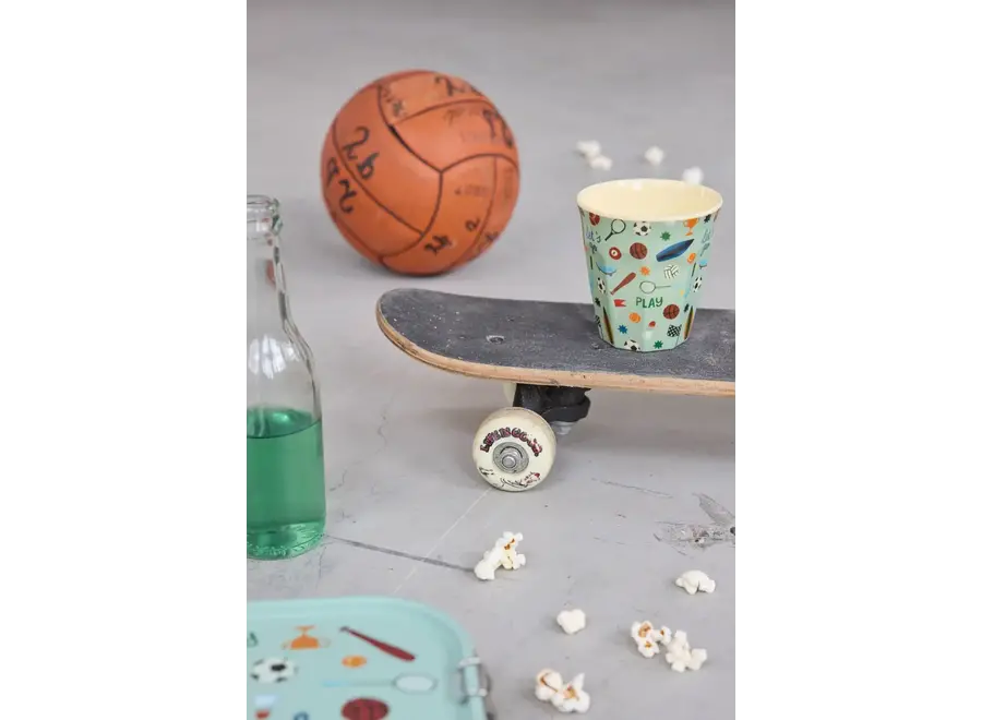 Melamine beker - Soft green, sports print