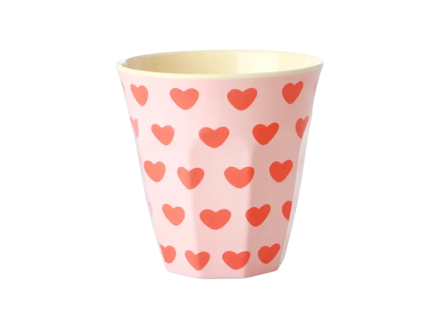 Melamine beker - Soft pink, sweet hearts print