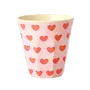 Melamine beker - Soft pink, sweet hearts print