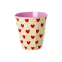 Melamine beker - Cream, darling hearts print