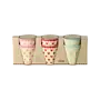 Melamine cups with favorite hearts prints - 6 pack