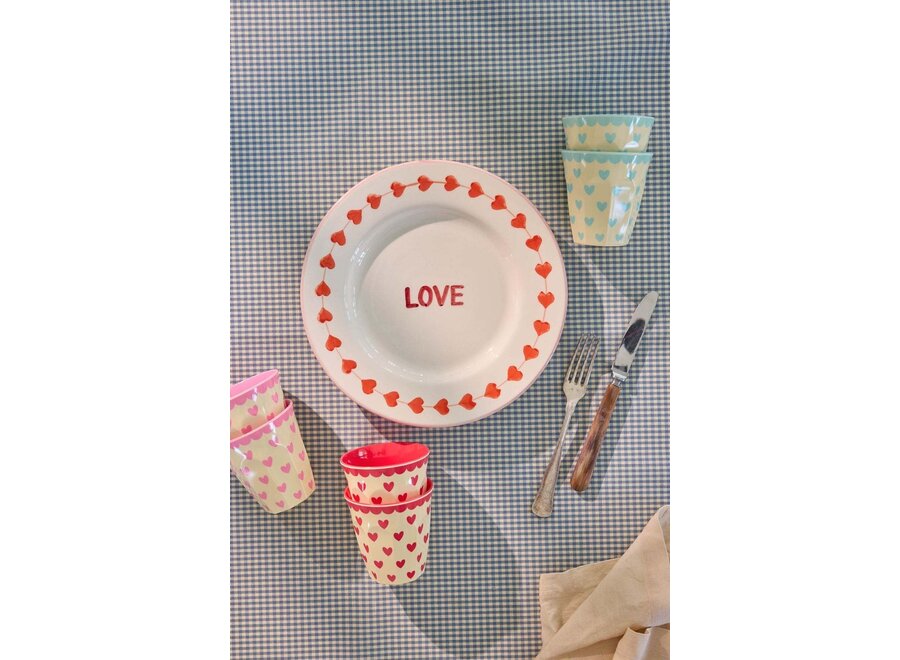 Melamine cups with favorite hearts prints - 6 pack