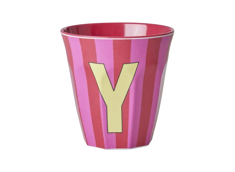 Letterbekers gestreept - Roze