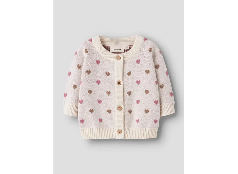 Saran LS knit cardigan - Hearts