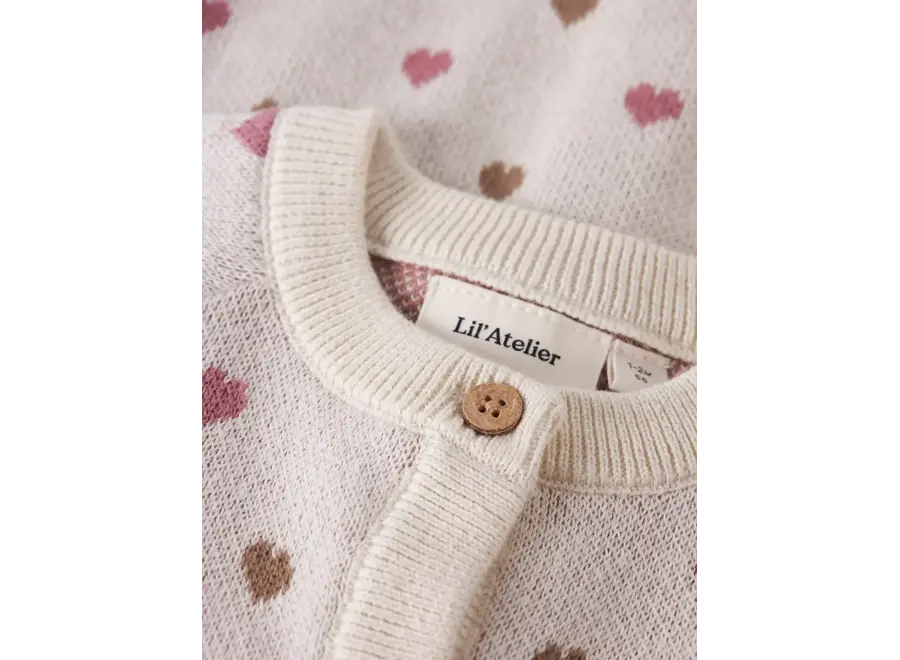 Saran LS knit cardigan - Hearts