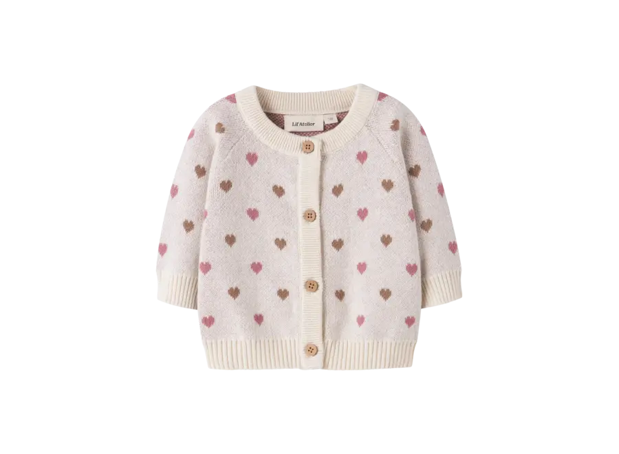 Saran LS knit cardigan - Hearts