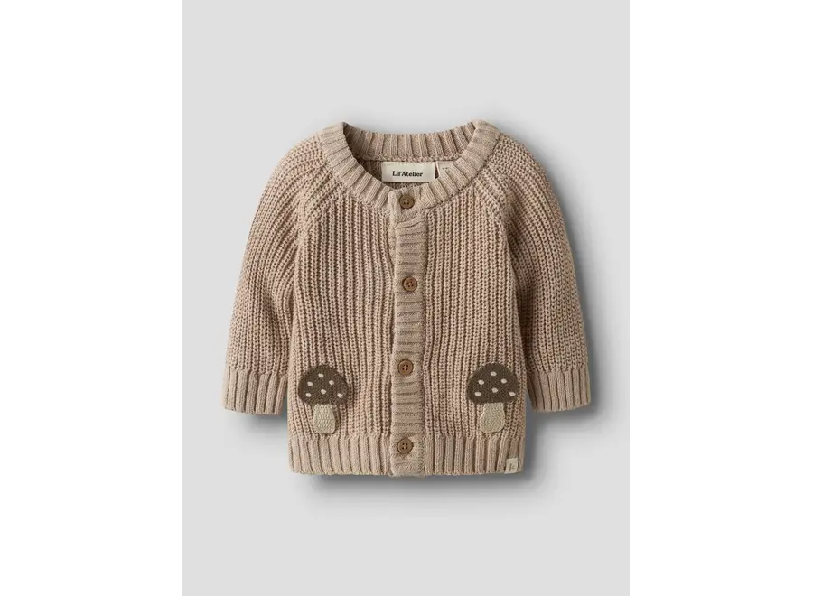 Nemlen Lak LS knit cardigan - Oxford tan