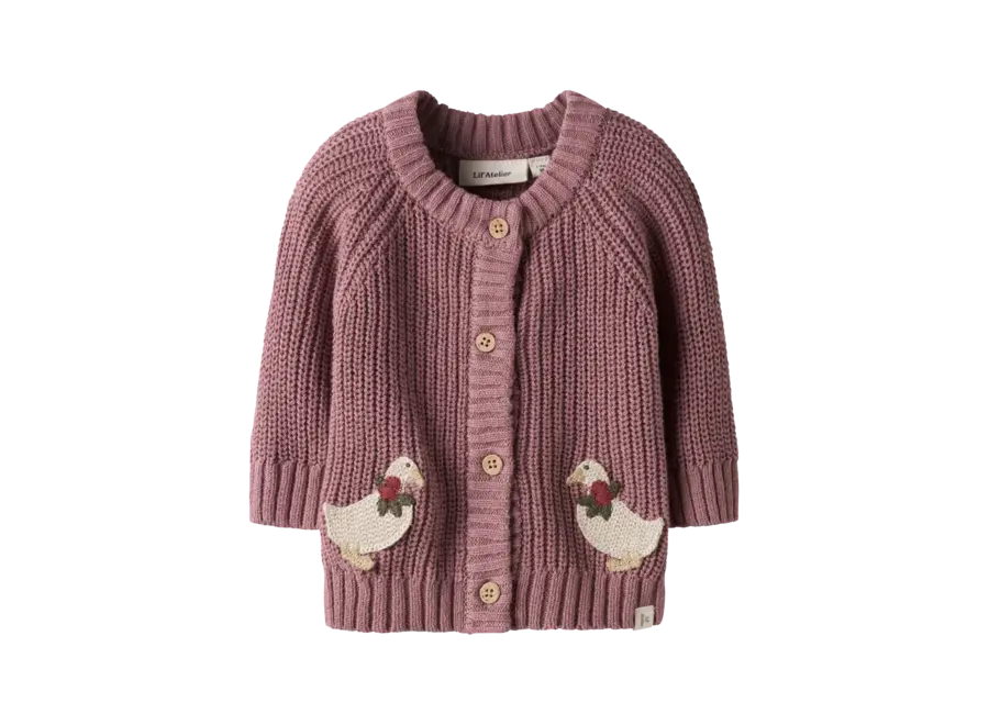 Nemlen Lak LS knit cardigan - Nostalgia rose