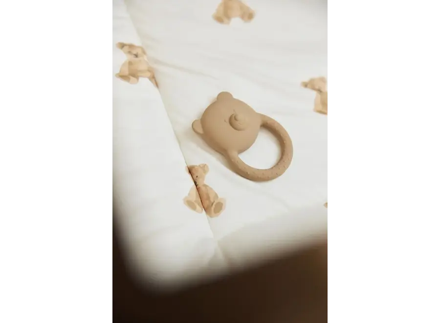 Bijtring rubber teddy bear- Naturel