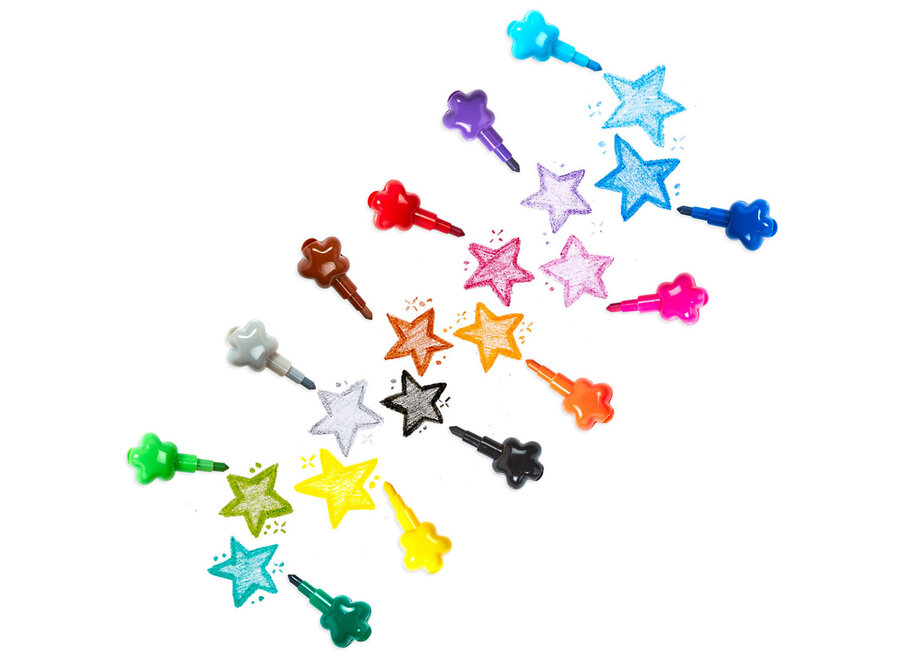 Stacking crayons - Stack of stars