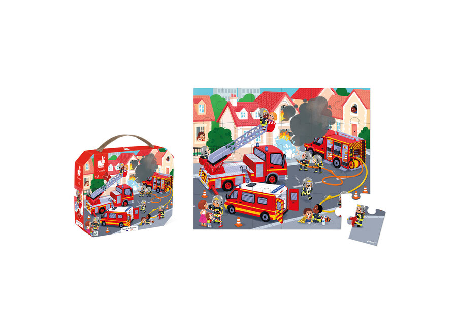 Puzzelkoffer - De brandweer (24 stukjes)