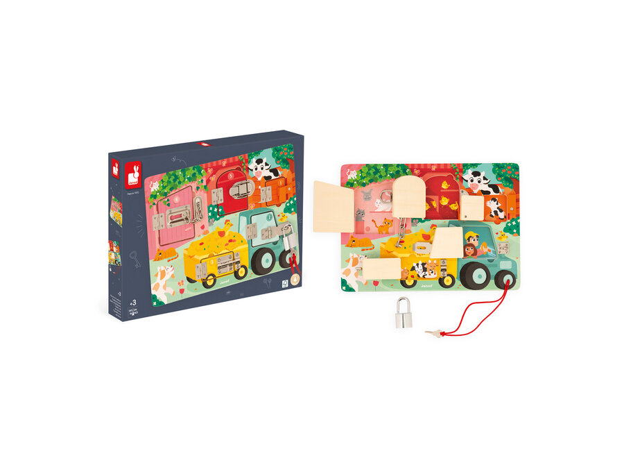 Activiteitenbord met sloten en grendels - Boerderij