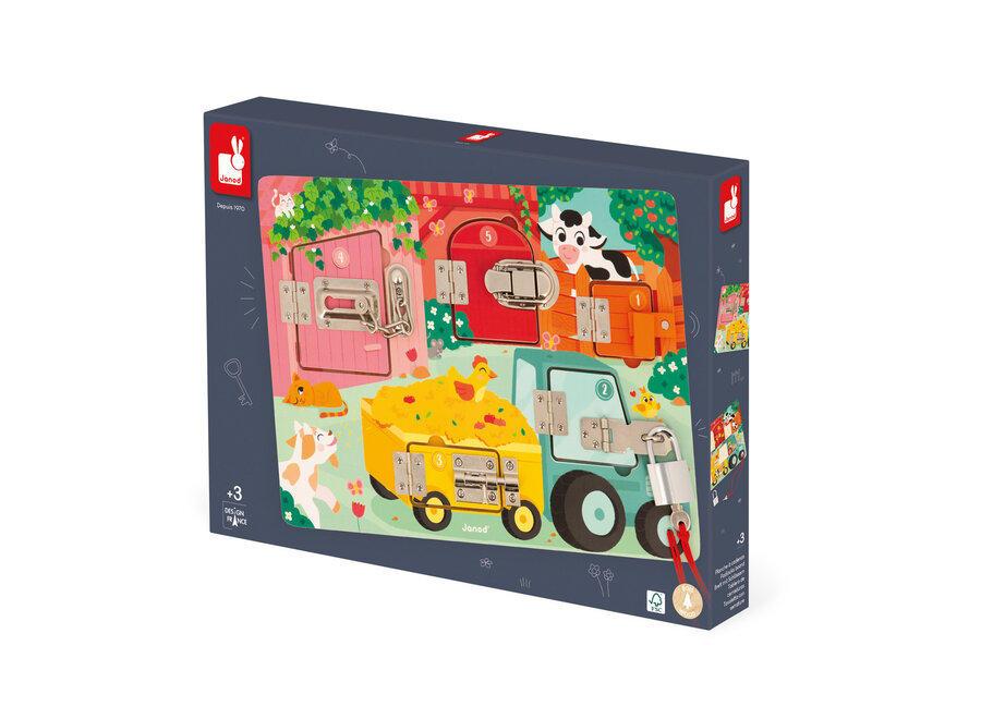 Activiteitenbord met sloten en grendels - Boerderij