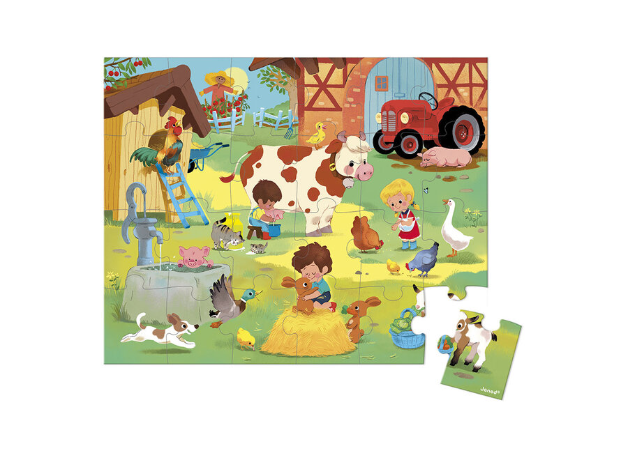 Puzzelkoffer - De boerderij (24 stukjes)