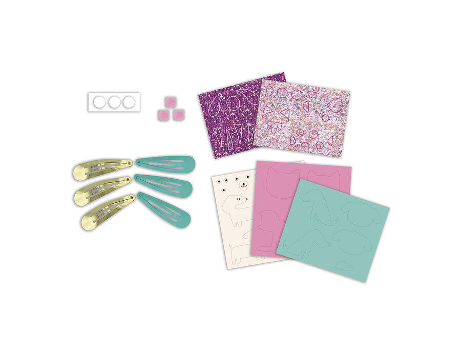 Zelf haarspeldjes maken - Glitter huisdieren