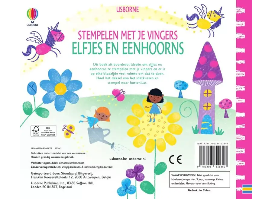 Stempelen met je vinger - Eenhoorns en elfjes