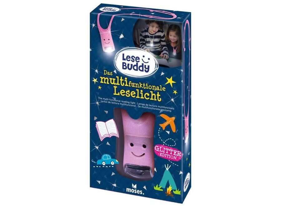 Kinder leeslampje - Roze glitter