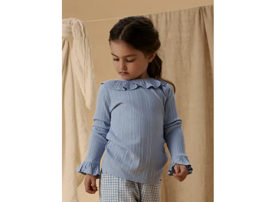 Tansy LS slim top - Zen blue