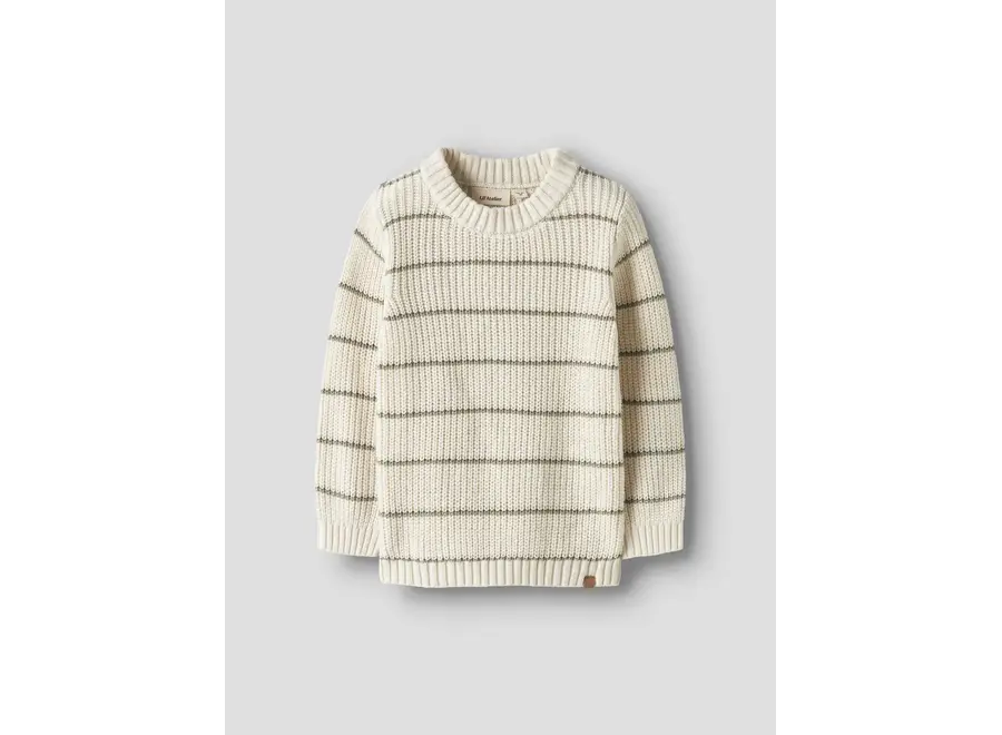 Nemlen LS knit stripes - Coconut milk