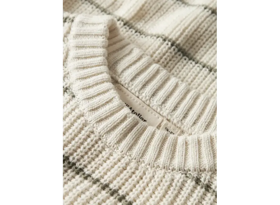 Nemlen LS knit stripes - Coconut milk
