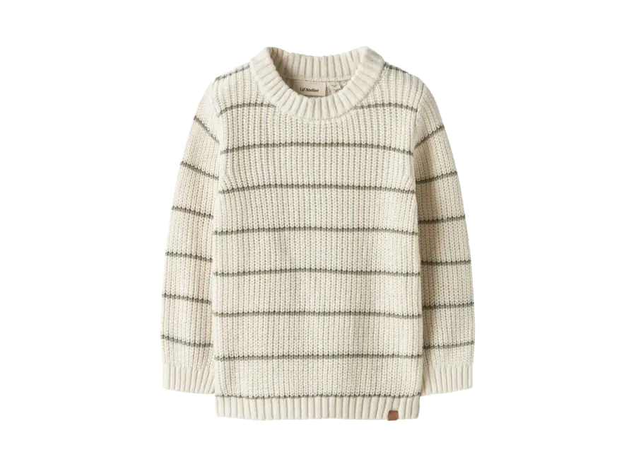 Nemlen LS knit stripes - Coconut milk