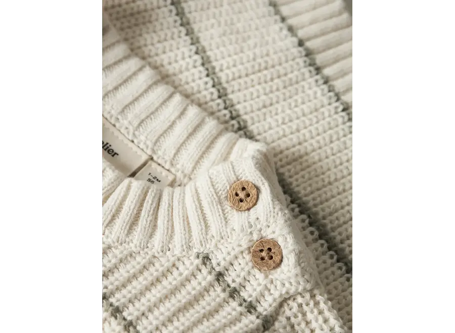 Nemlen knit stripe - Coconut milk
