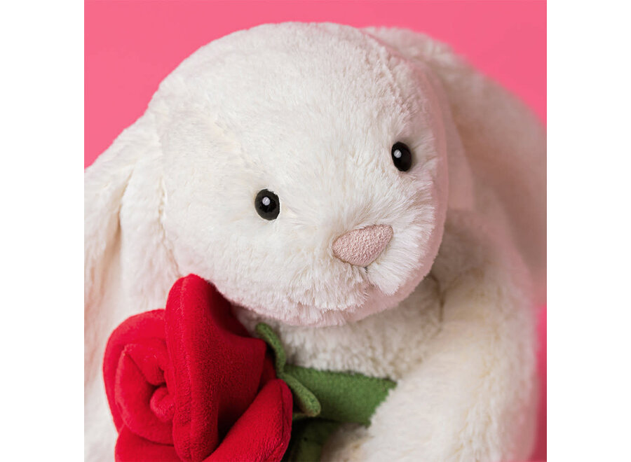 Cream bunny with rose