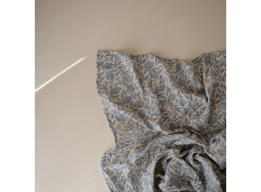 Swaddle muslin - Blue flowers