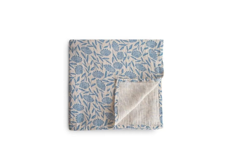 Swaddle muslin - Blue flowers