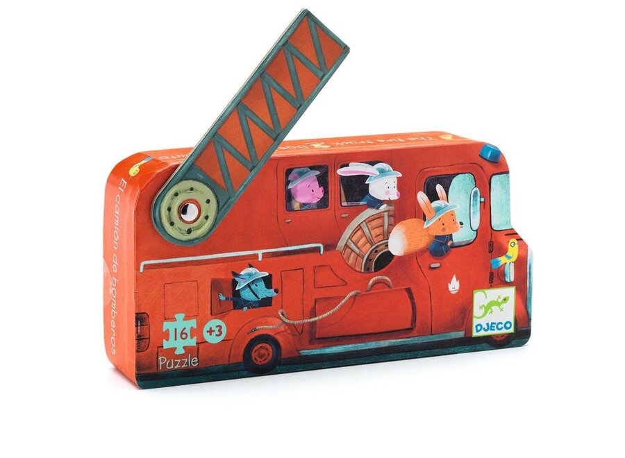 Silhouette puzzle - Fire truck (16st.)