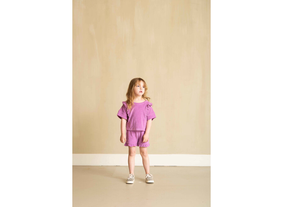 Relaxed ruffled tee - Violet (terry cotton)