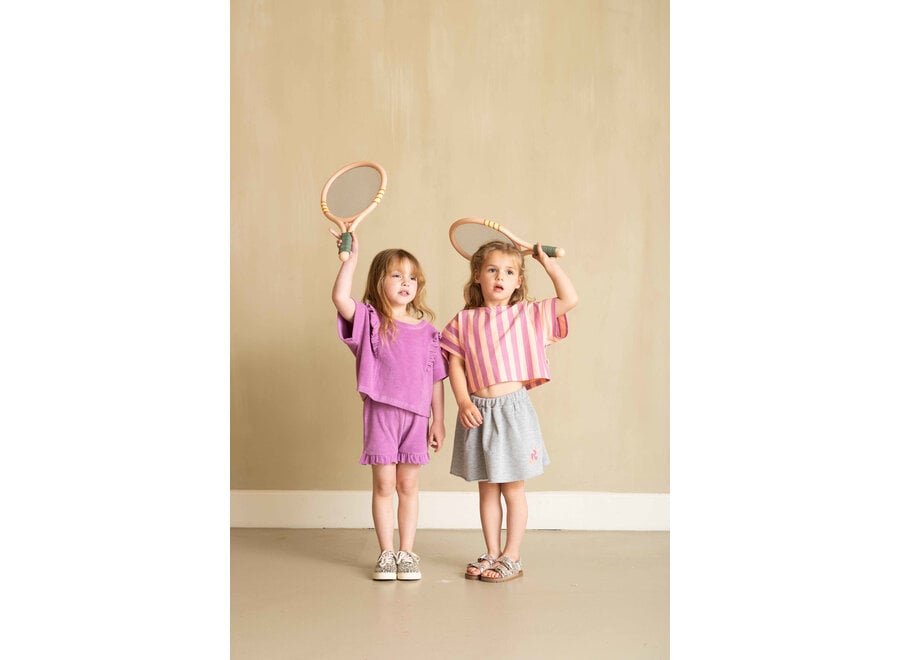 Relaxed ruffled tee - Violet (terry cotton)