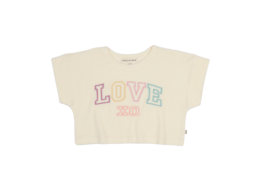 Relaxed tee Love - Cream (terry cotton)