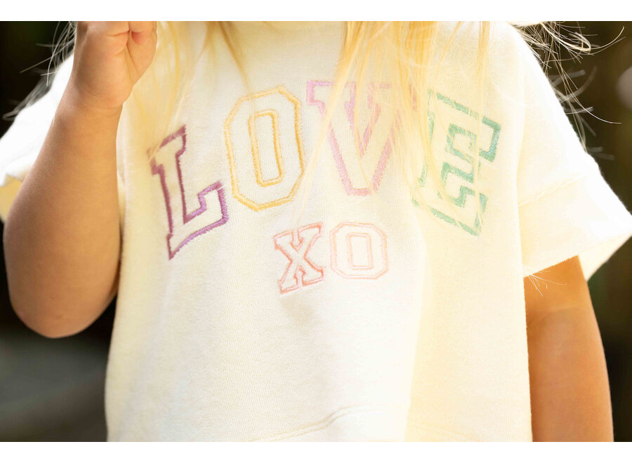 Relaxed tee Love - Cream (terry cotton)