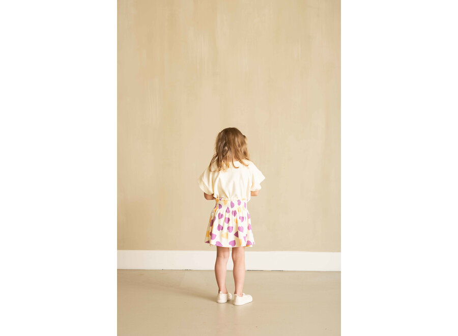 Smocked skirt - Happy hearts (terry cotton)