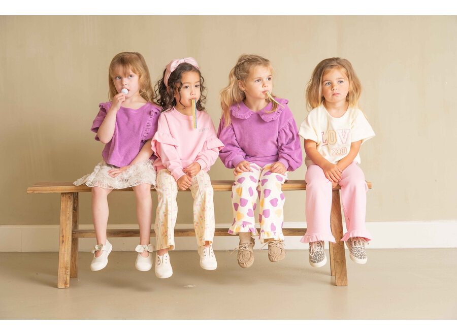 Frill sweatshirt - Poppy peony