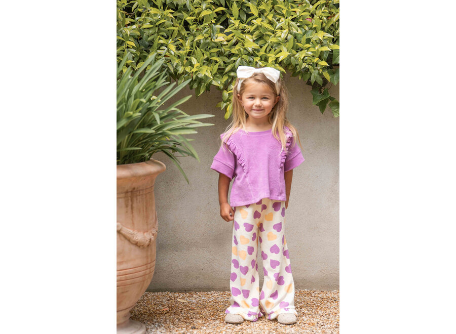 Classic ruffled pants - Happy hearts