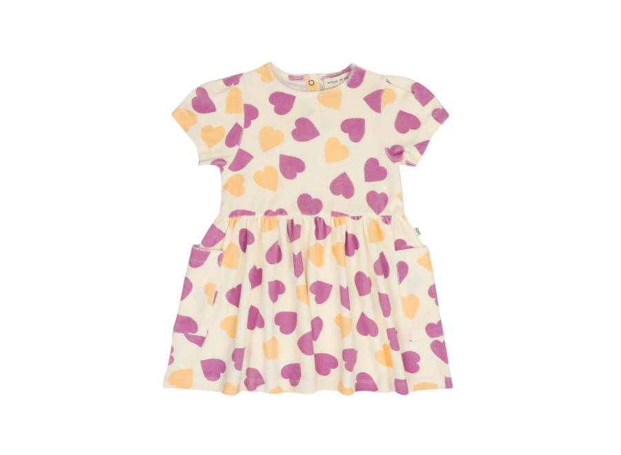 Relaxed pocket dress - Happy hearts
