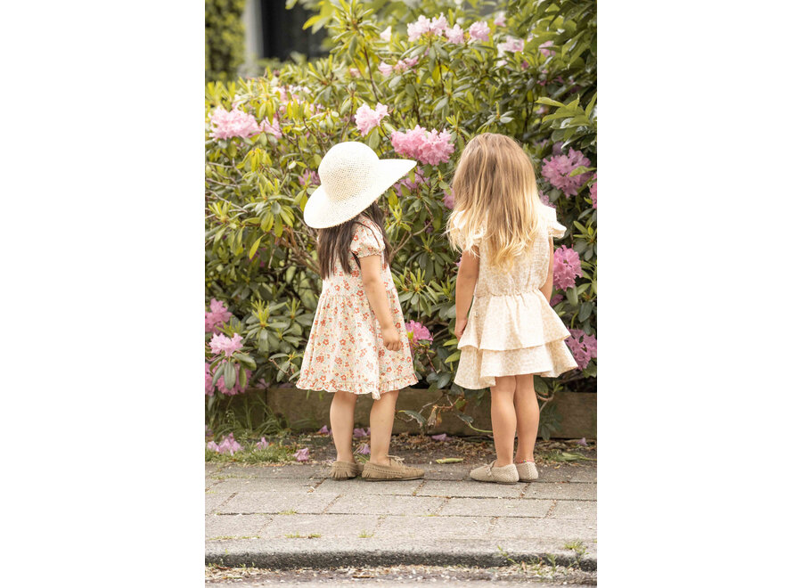 Ruffled layer dress - Beige leopard