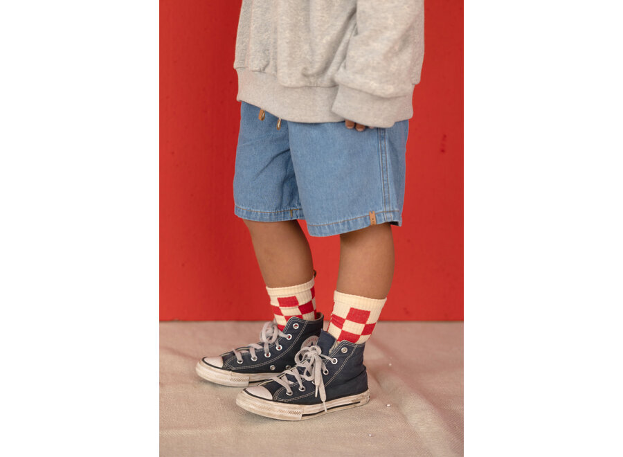 Checkered socks - Tomato