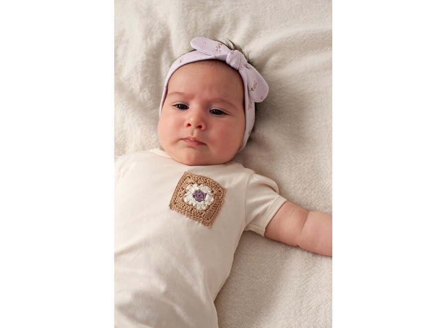 T-shirt met zakje - Flower ranch/ Off white