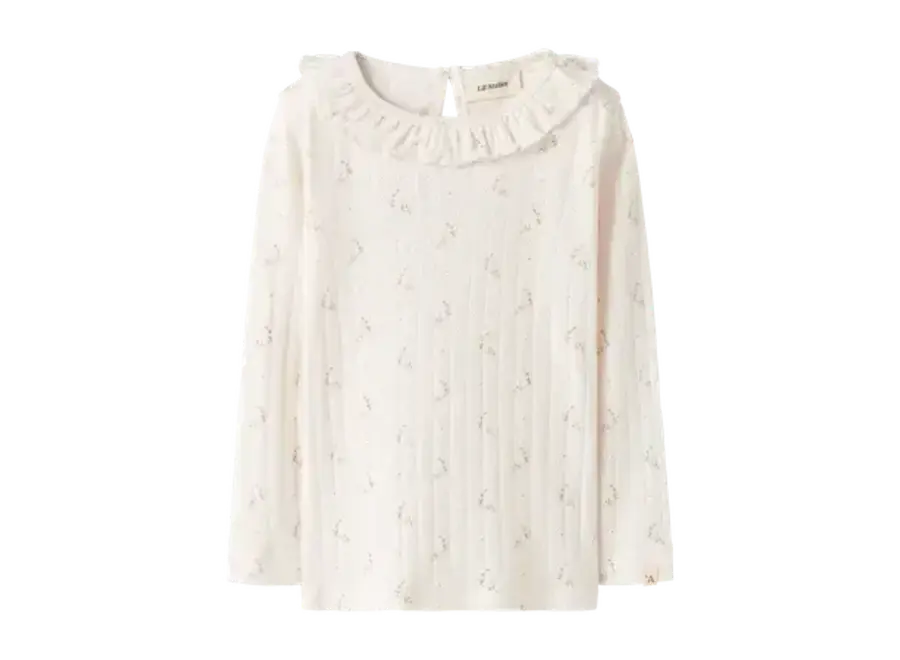 Rachello Ria LS slim top - Coconut milk/flower