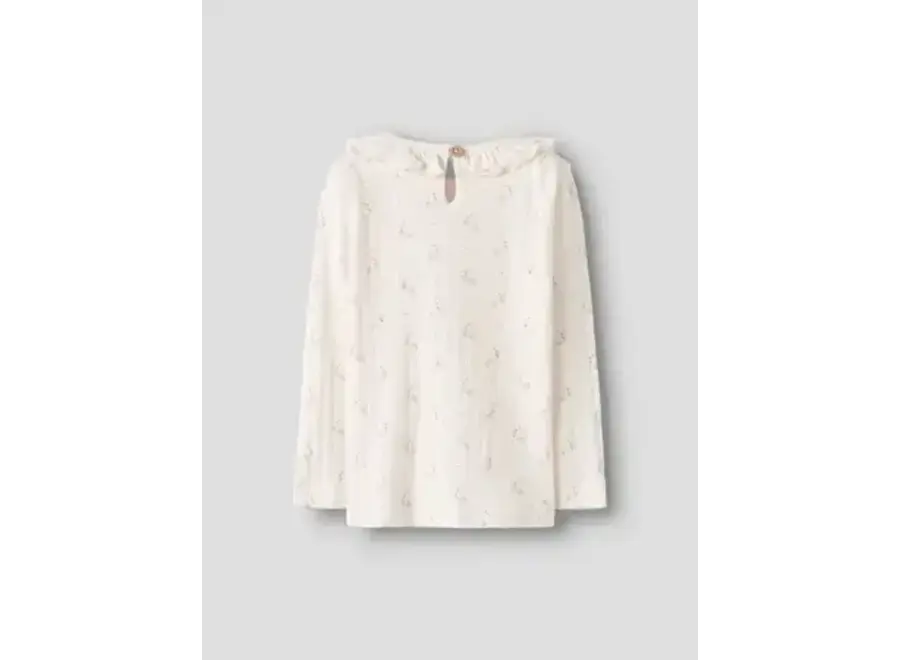 Rachello Ria LS slim top - Coconut milk/flower