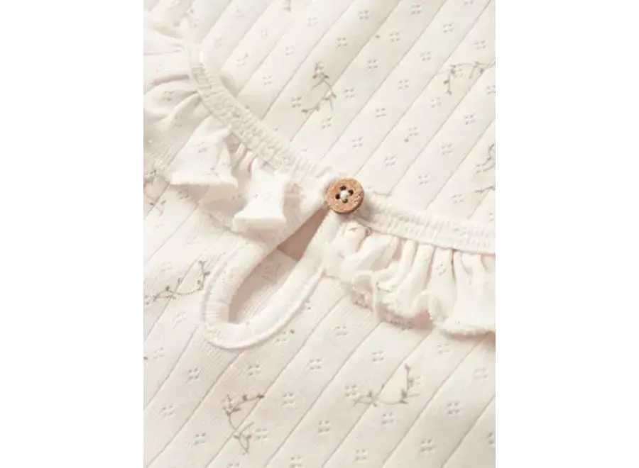 Rachello Ria LS slim top - Coconut milk/flower