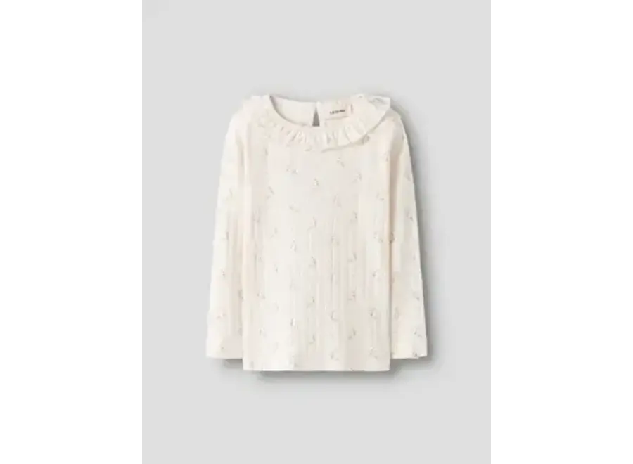 Rachello Ria LS slim top - Coconut milk/flower